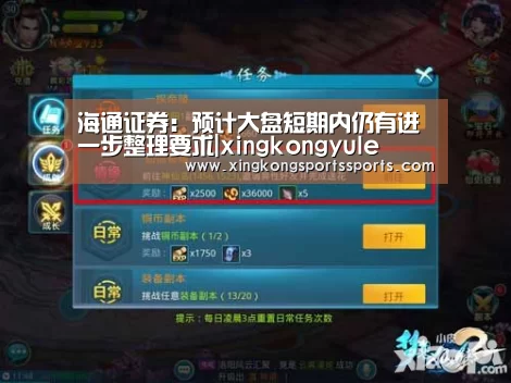 海通证券:预计大盘短期内仍有进一步整理要求|xingkongyule(图1) 星空体育